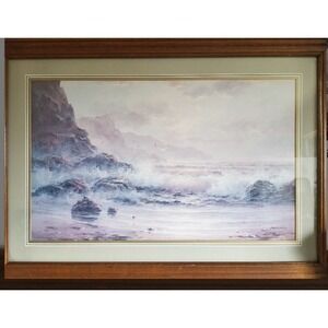 Bob Sanders Large Framed ocean Seascape coastal decor on Canvas Realism Signed